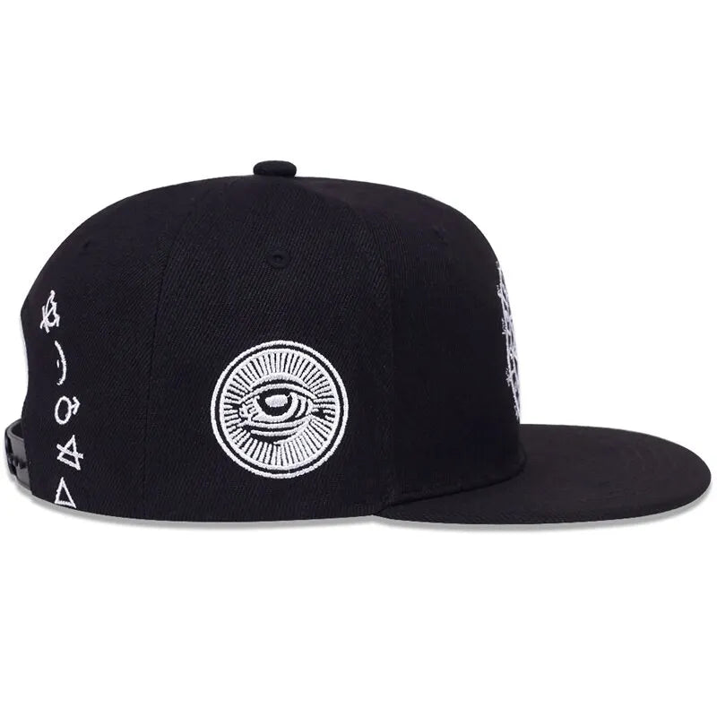 Unisex Eyes Letter Embroidery Hip-hop Hats Baseball Caps Snapback Caps