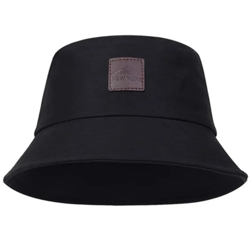Unisex New York Leather Label Personality Bucket Hats