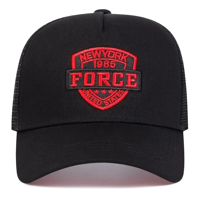 Unisex FORCE Letter Embroidery Baseball Net Caps