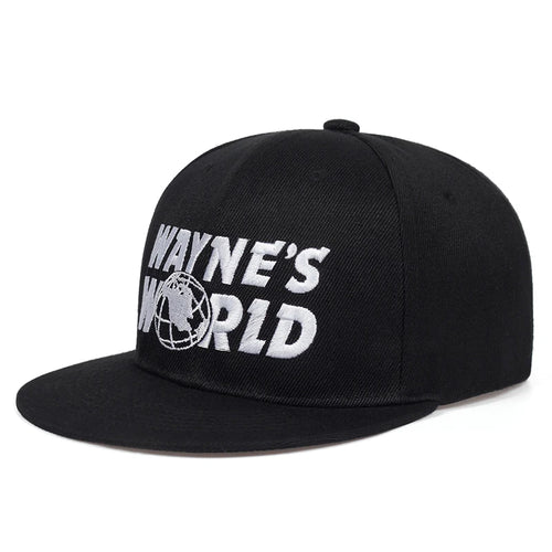 WAYNE'S WORLD Black Baseball Cap Fashion Style Embroidery Snapback Hat Men Women