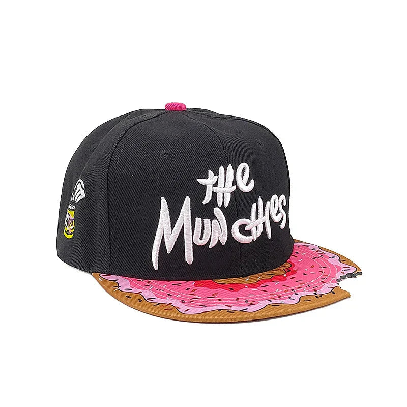 Eye PIZZA Embroidered Cartoon Flat-rim Hat