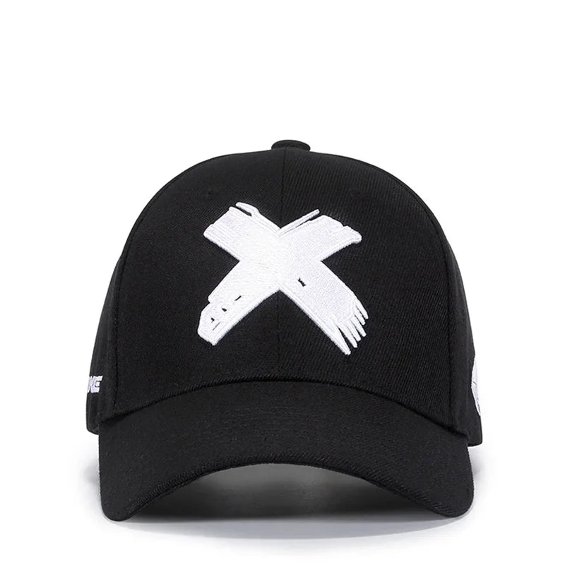 Unisex X Letter Embroidery Baseball Caps