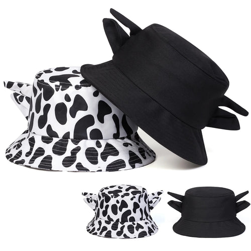 Unisex Personality Cute Cow Print Bucket Hats