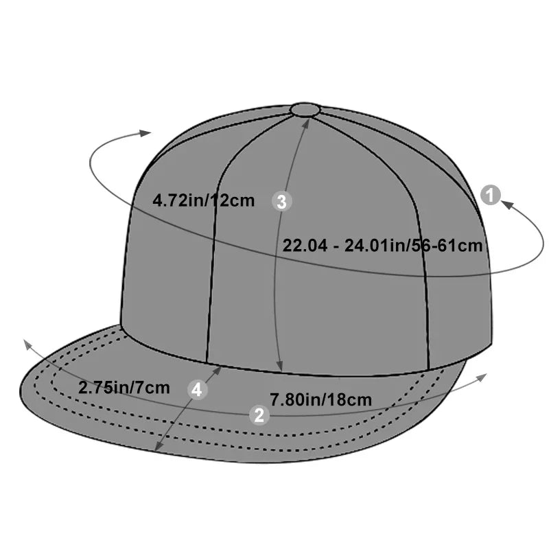 2025 Hip Hop Snapback Cap Breathable Men Women
