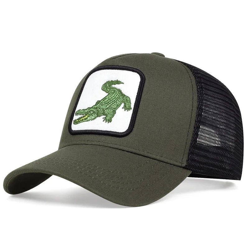 Unisex Crocodile Embroidery Baseball Net Caps