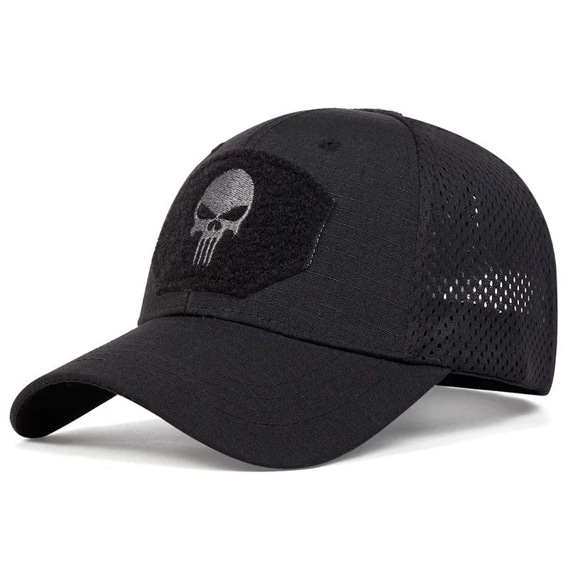 Unisex Skull Embroidery Baseball Net Caps