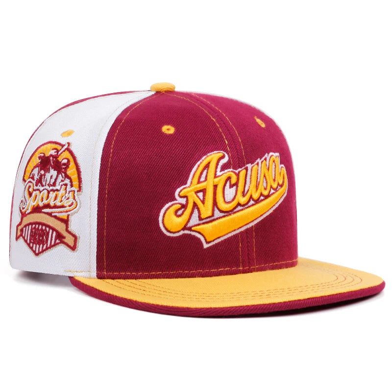 Fashion Acusa Embroidered Men's Color Block Cap Hip Hop Hat Snapback Caps
