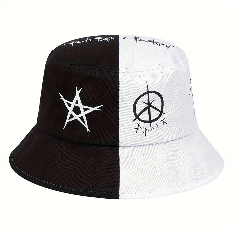 Eyes Graffiti Printed Fisherman Hat Outdoor Fishing Sun Hat