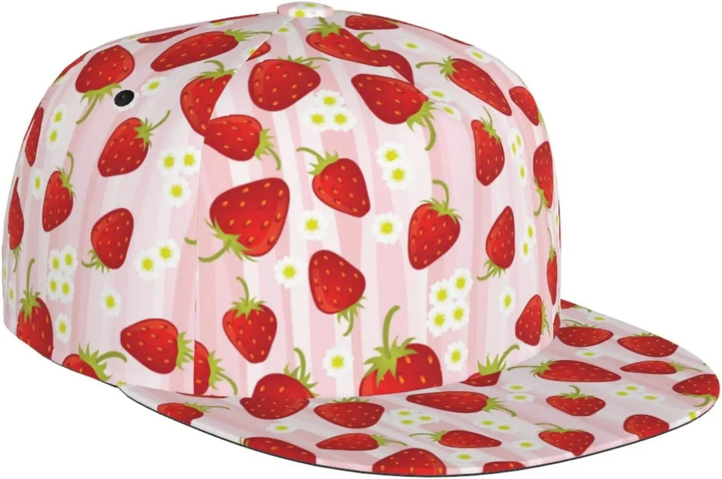 Cute Pink Strawberry Snapback Hat For Women Men