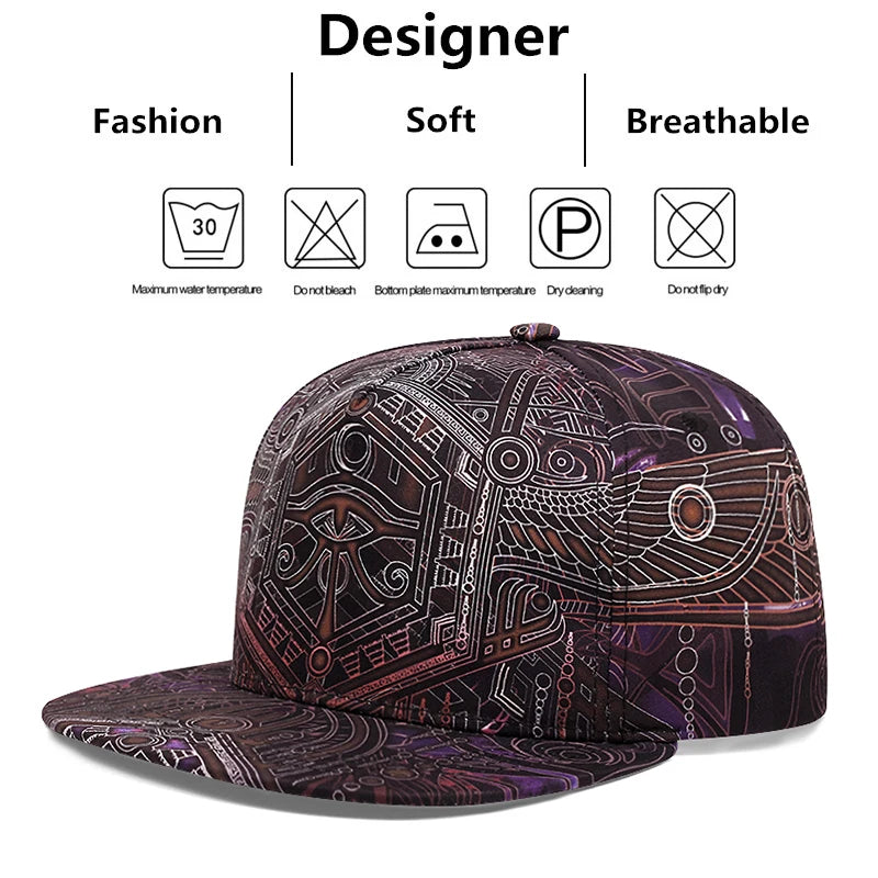 New Fashion Men Cool Hip Hop Caps Adult Cartoon Characters Horus Print Snapback Caps