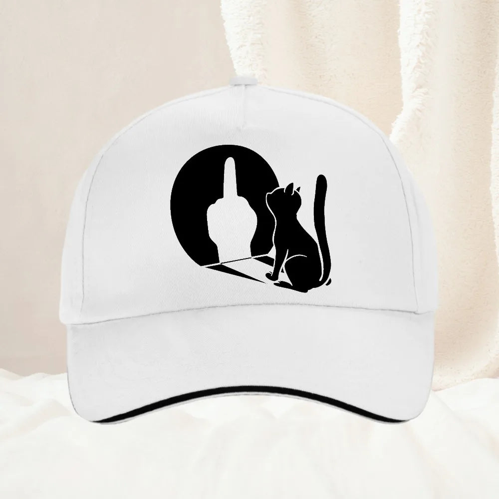 Middle Finger Cat Statement Cat Baseball Caps
