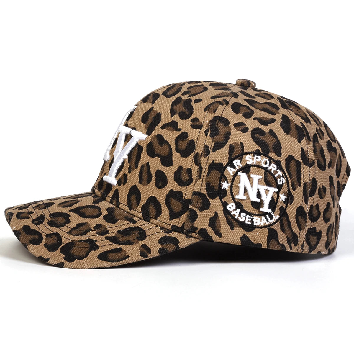 Unisex Letter Embroidery Leopard Print Baseball Caps Trucker Hats