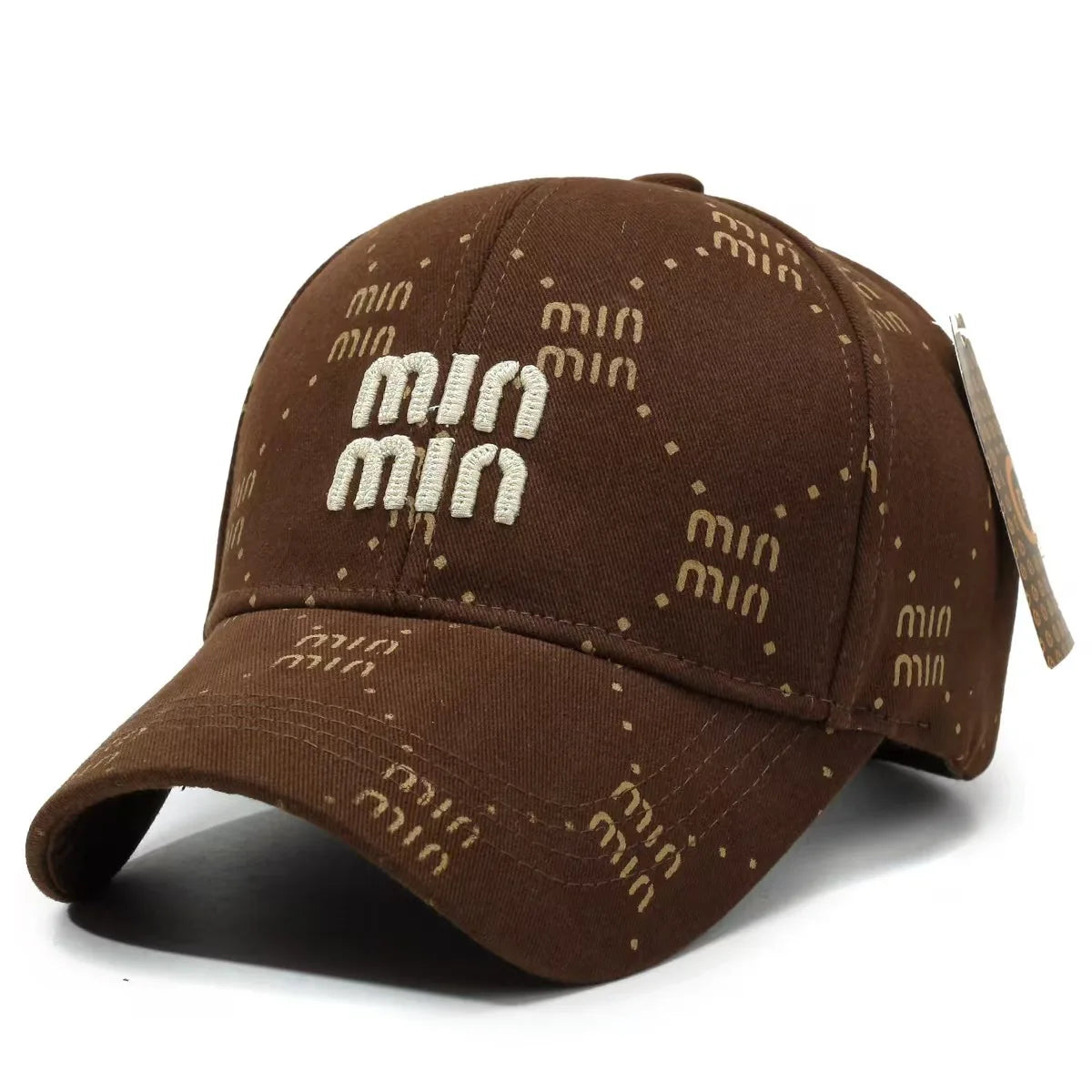 A Red Full-Lettered Baseball Cap With An Embroidered Texture