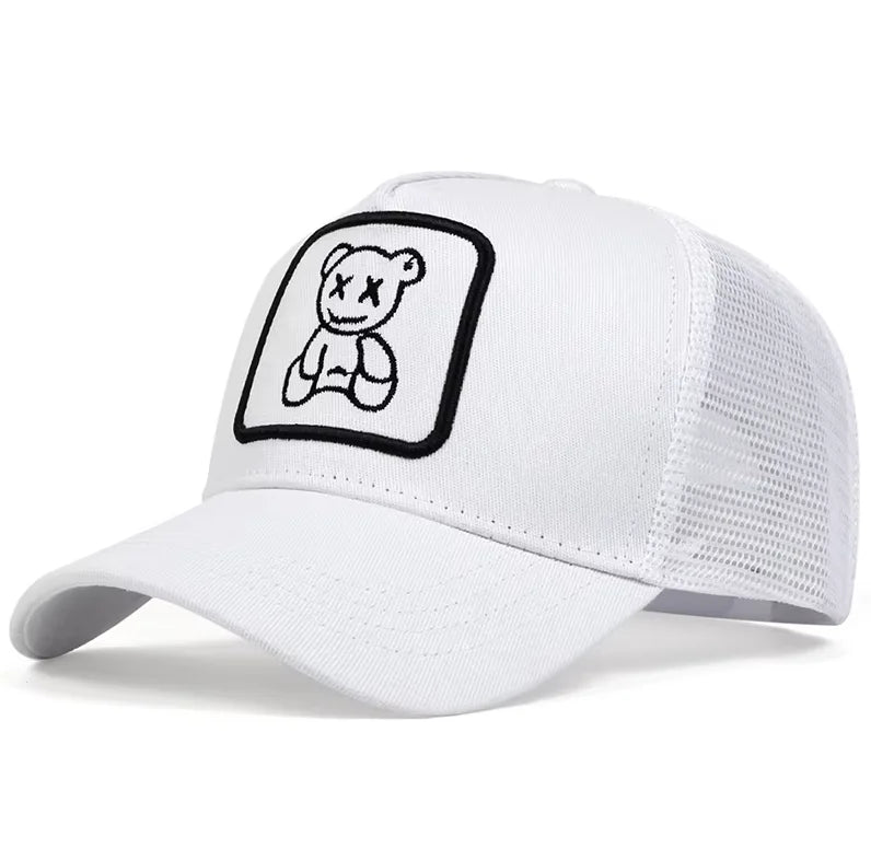 Cute Bear Embroidery Mesh Baseball Hat