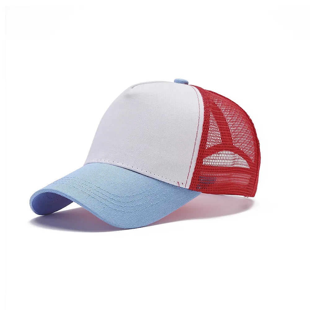 5 Pane Mesh Baseball Cap Adult Hip Hop Curved Snapback Hats