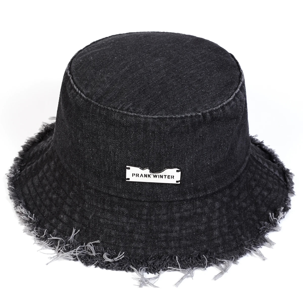 Vintage Edge Holes Denim Bucket Hat