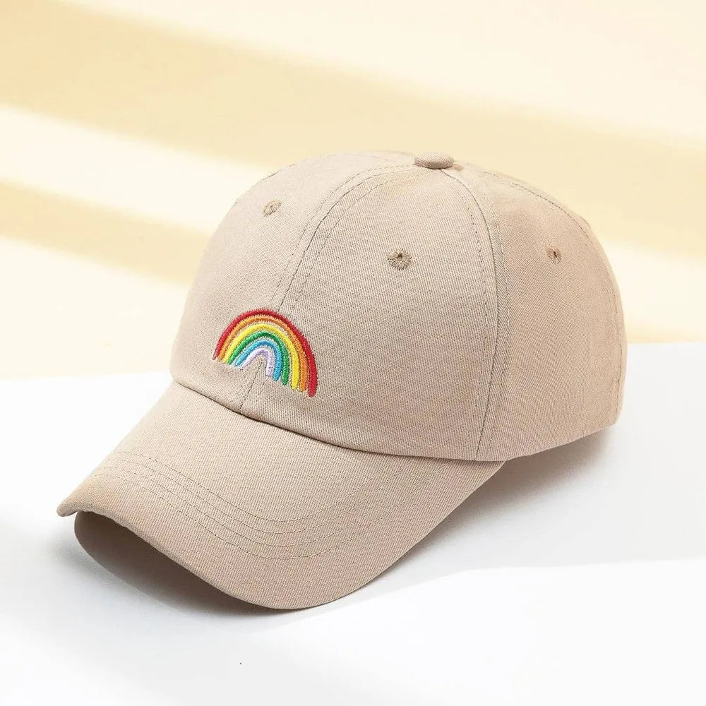 Minimal Adjustable Rainbow Embroidery Baseball Cap