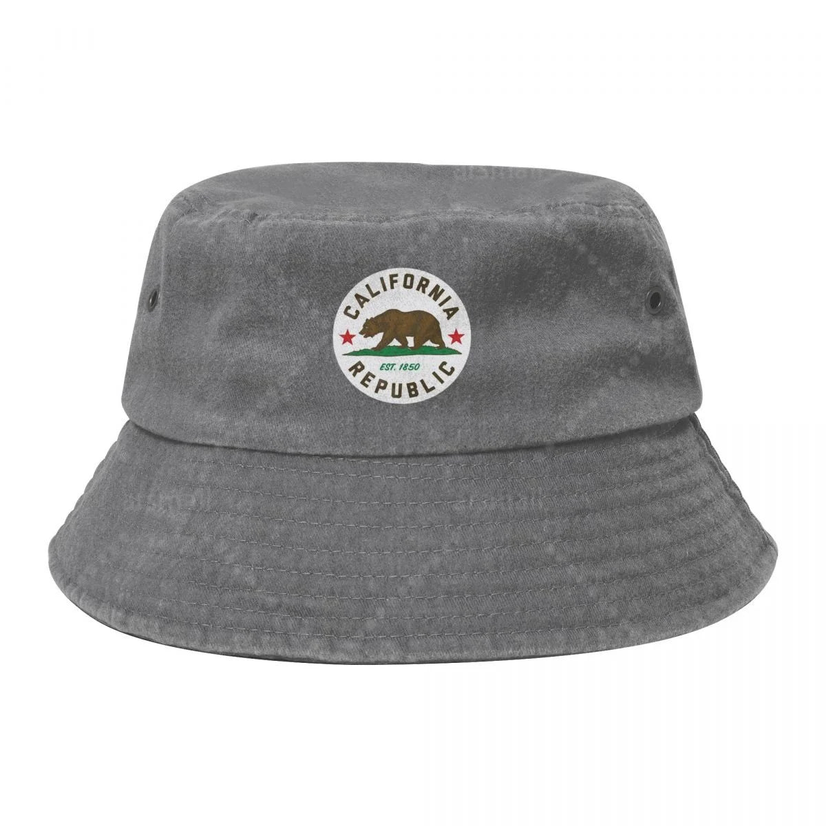 California Republic Sticker Unisex Cotton Bucket Hats