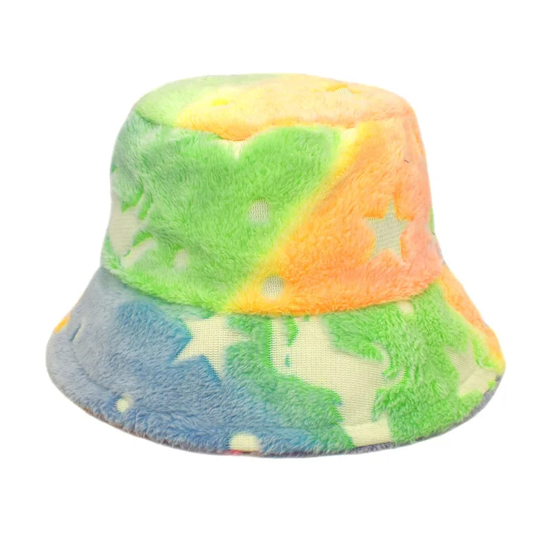 Winter Bucket Hat Women's Fashion Leopard Panama Warm Hat For Women