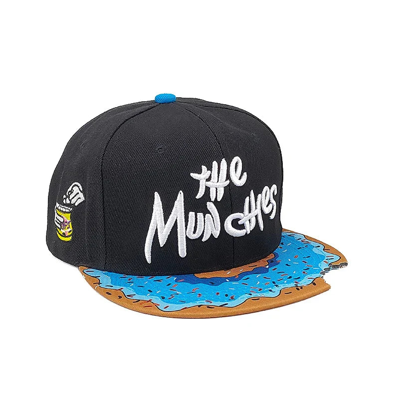 Eye PIZZA Embroidered Cartoon Flat-rim Hat