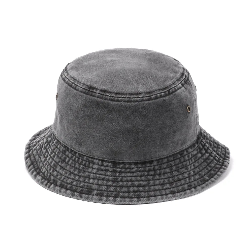 Fashion Denim Washed Bucket Hat Retro Foldable Fisherman Cap For Women Men