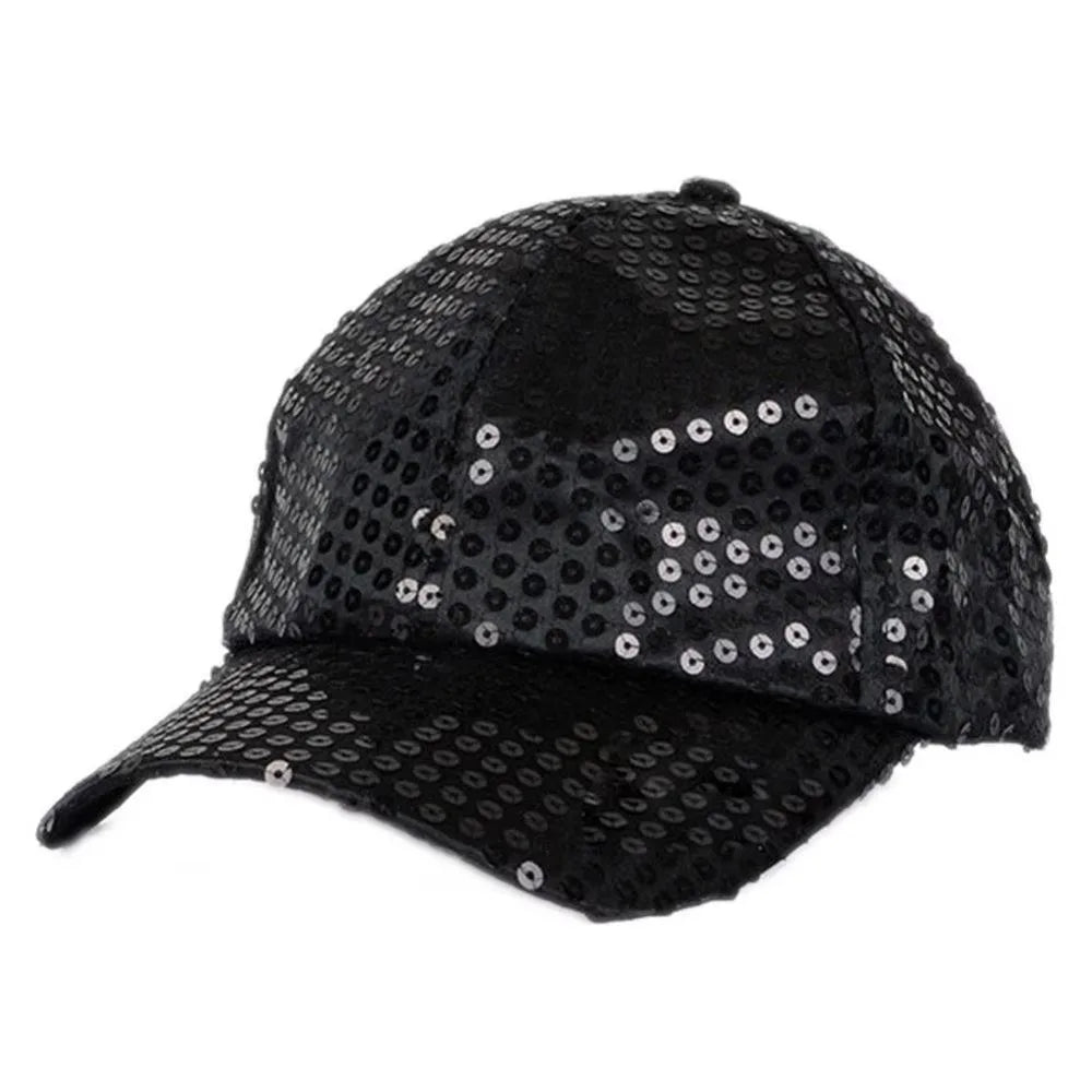 New Sequined Baseball Cap Party Dress Glittering Peaked Cap