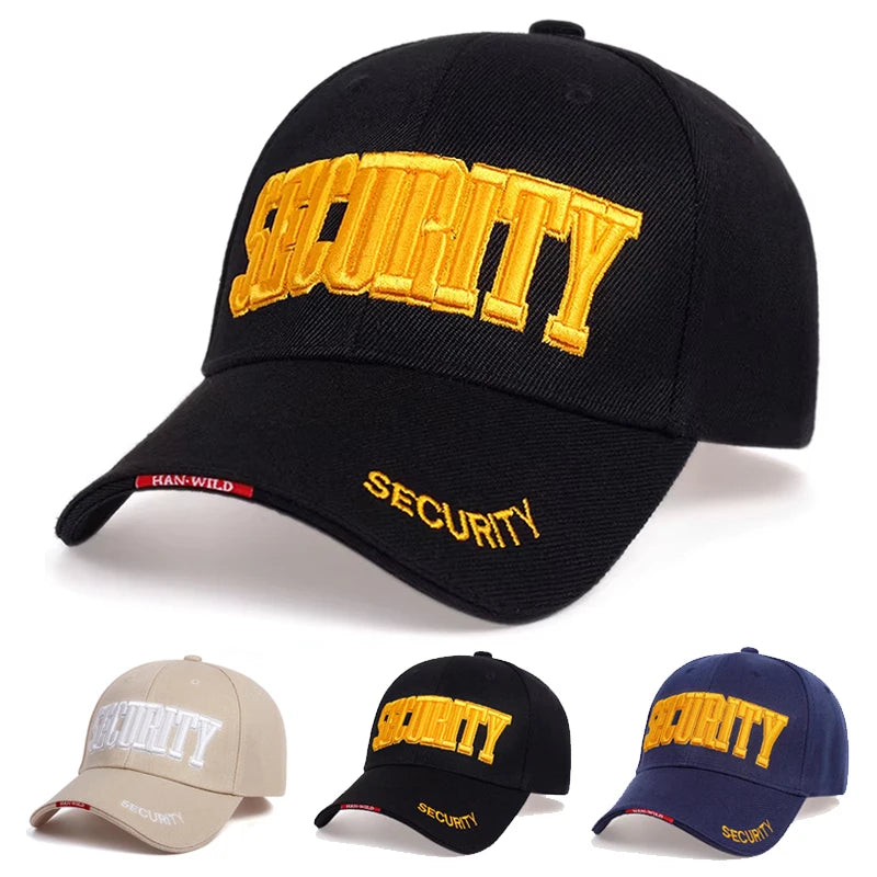 Unisex Security Letter Embroidery Baseball Caps