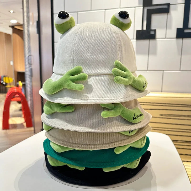 2024 New Cute Big Eyes Frog Bucket Hats