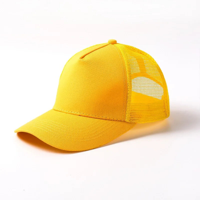 5 Pane Mesh Baseball Cap Adult Hip Hop Curved Snapback Hats