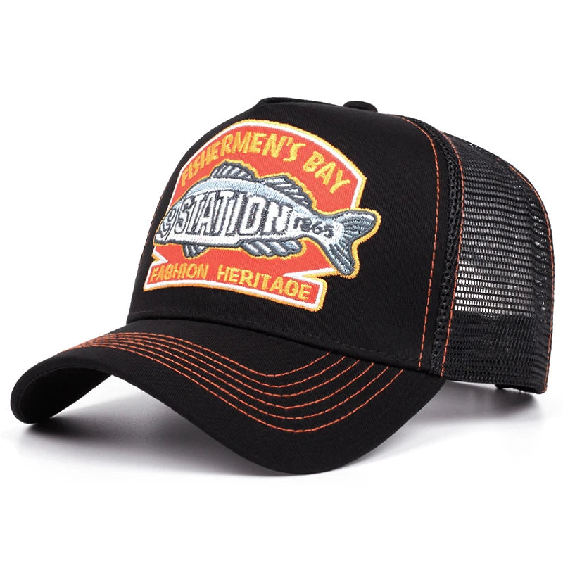 2025 New STATION Fishbone Embroidery Men's Baseball Hat