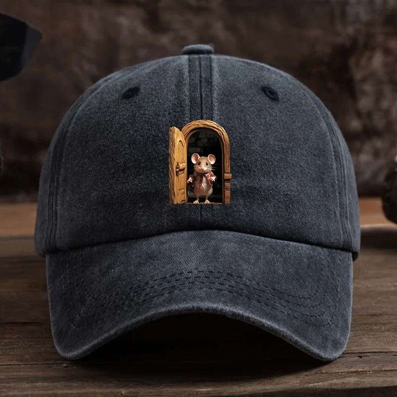 Cute Mouse Printed Baseball Hat