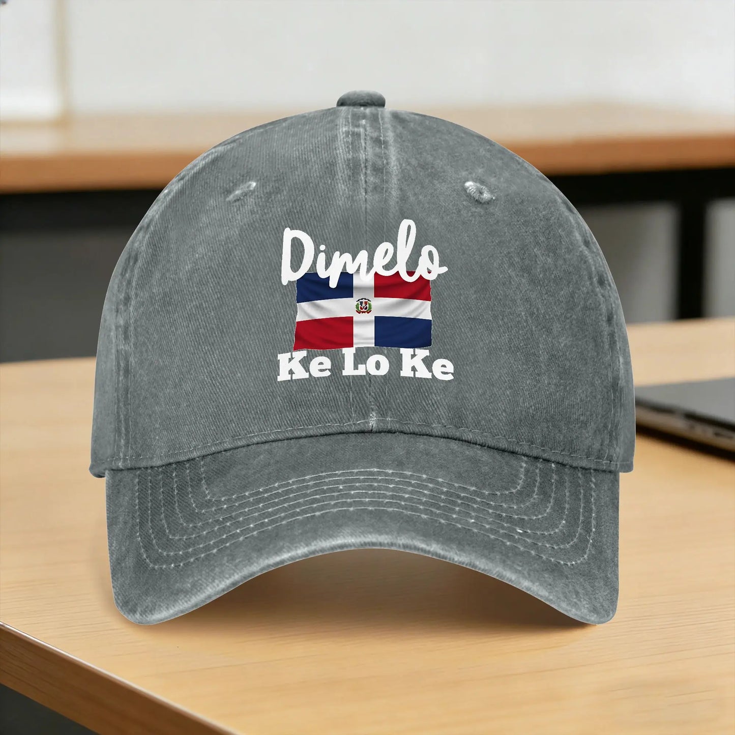 Dimelo Ke Lo Ke Dominican Republic Flag Washed Baseball Cap