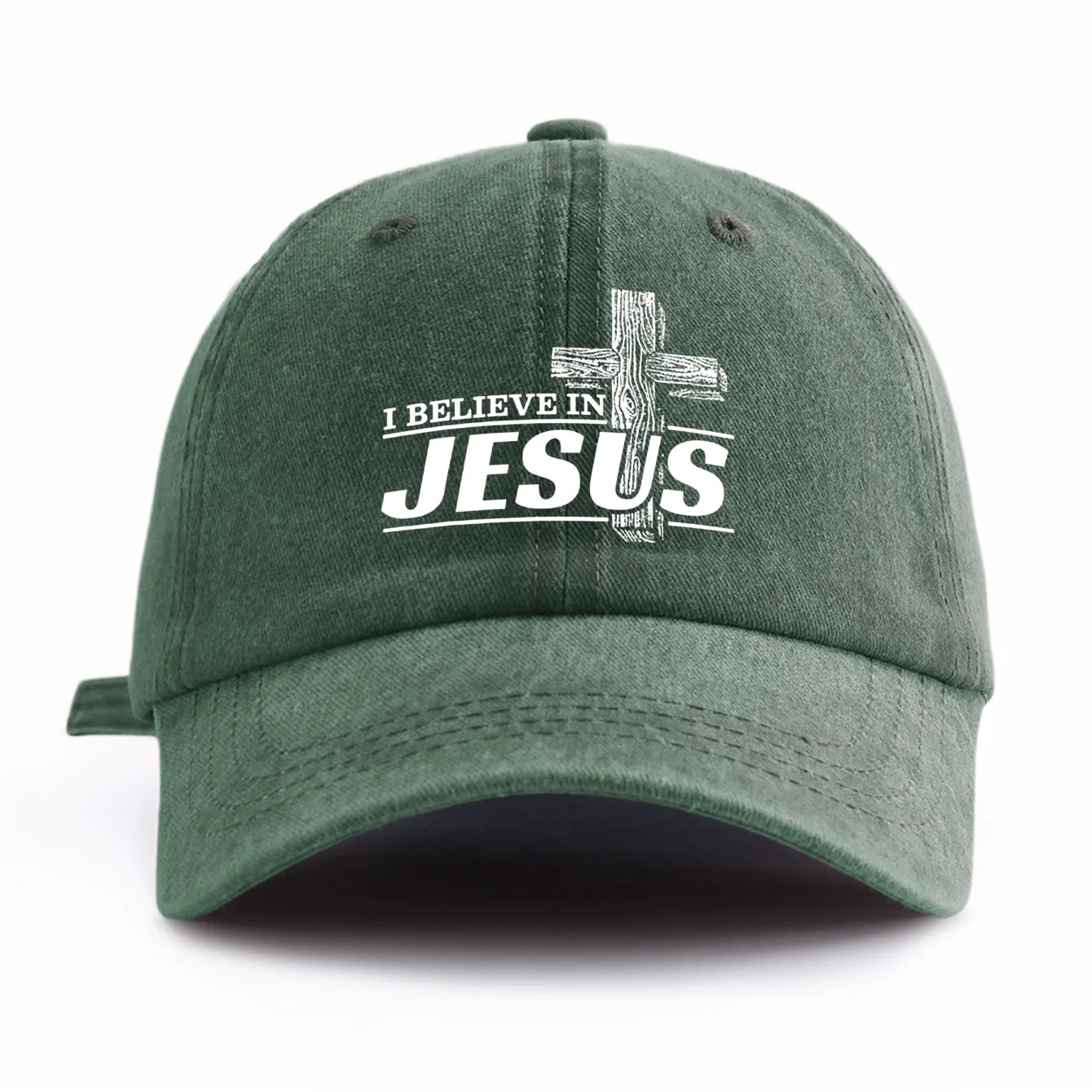 JESUS Print Washed Baseball Cap For Adults