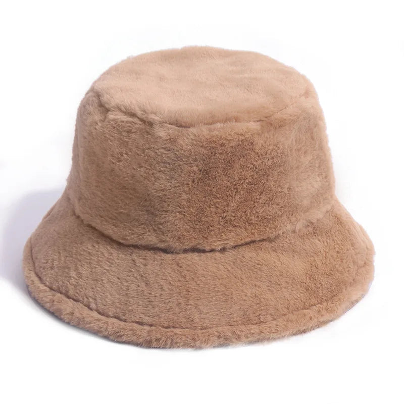 Winter Bucket Hat Women's Fashion Leopard Panama Warm Hat For Women