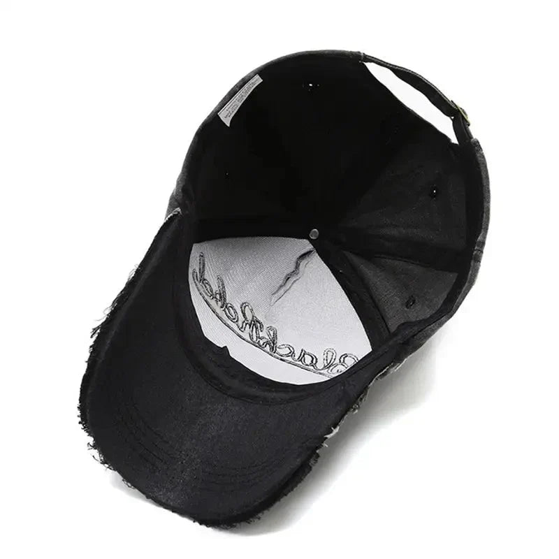 Unisex Washed Cotton Vintage Cap Letter Embroidery Baseball Cap