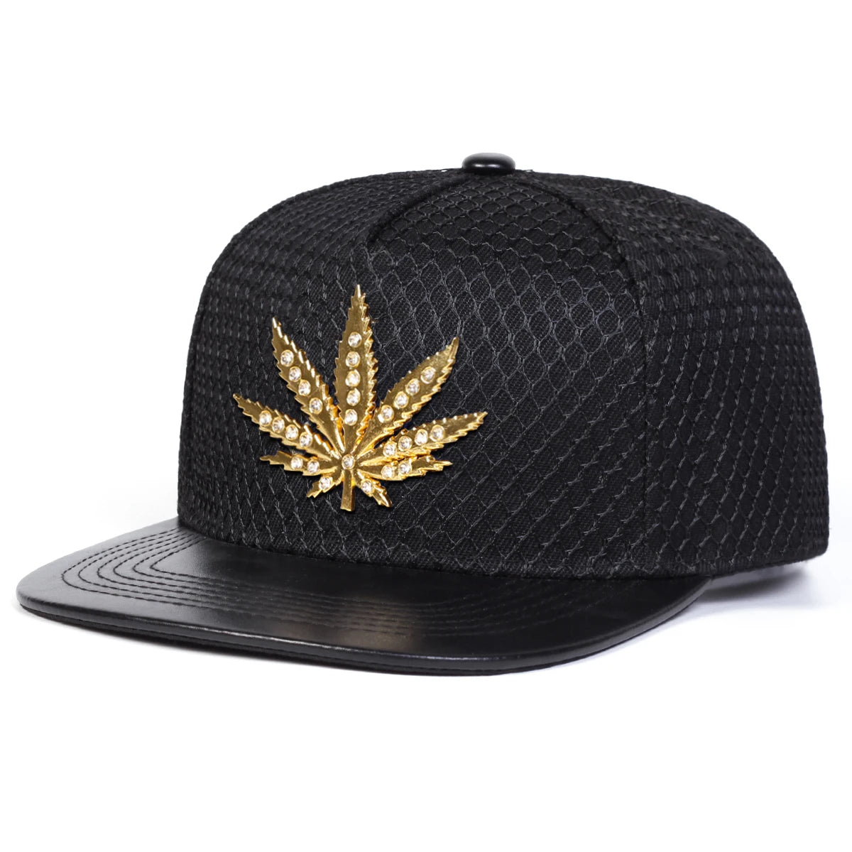 Unisex Diamond Hemp Leaf Label Snapback Hats