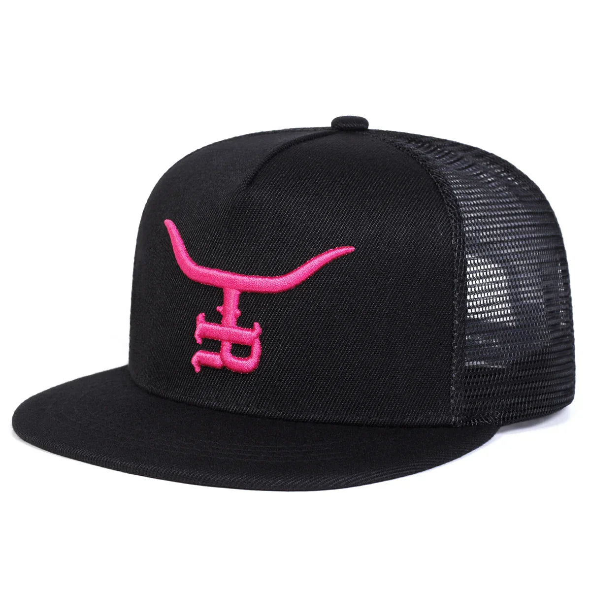 Unisex R Letter Bull Head Embroidery Hip-hop Net Hats