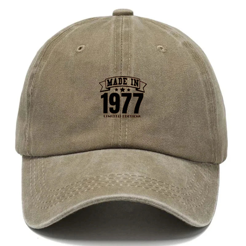 Vintage Washed Cotton Baseball Cap For Men Women Retro 1977