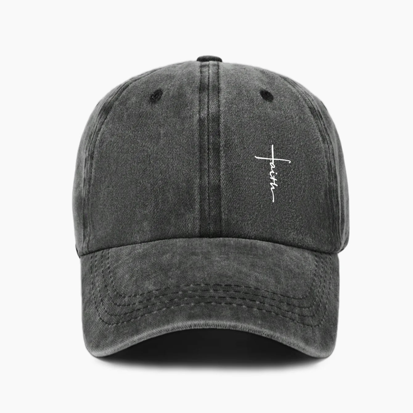 Retro Washed Water-Resistant Universal Cross-Print Baseball Cap