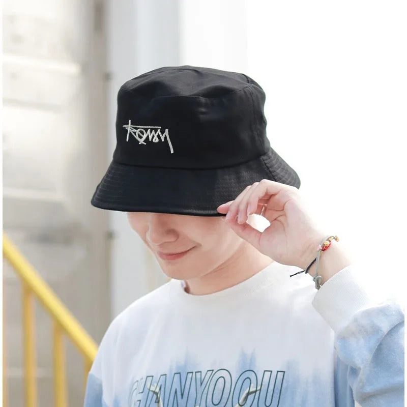 Big Head Size Bucket Hat Male Reversible Hawaii Korean Spring Hats