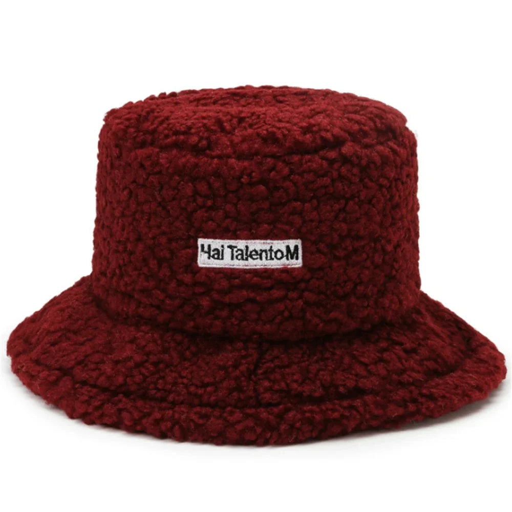 Warm Bucket Hat Unisex Winter Fleece Fisherman Cap