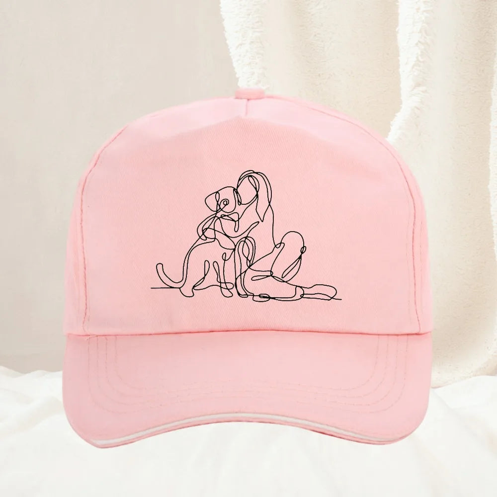 Classic Retro Dog Mom Printed Baseball Cap