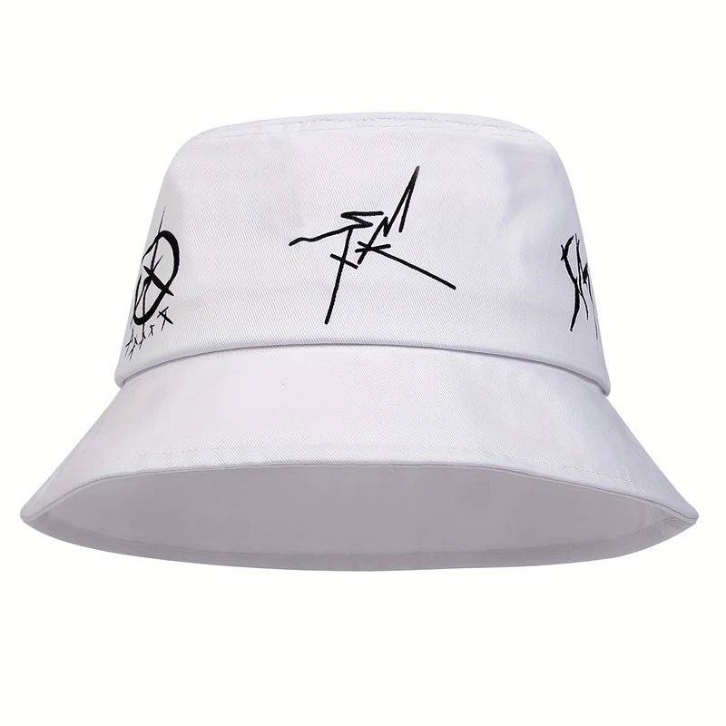 Eyes Graffiti Printed Fisherman Hat Outdoor Fishing Sun Hat