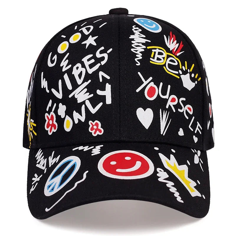 Unisex GLetter Printing Graffiti Baseball Caps