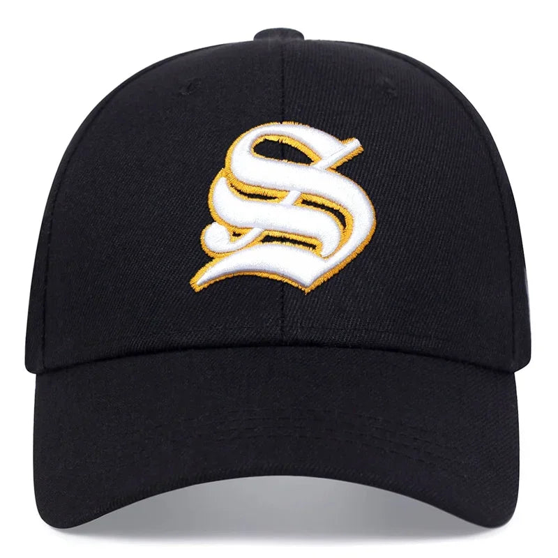 Unisex S Letter Side Tiger Embroidery Baseball Caps Hip Hop Hat Sunscreen Hat