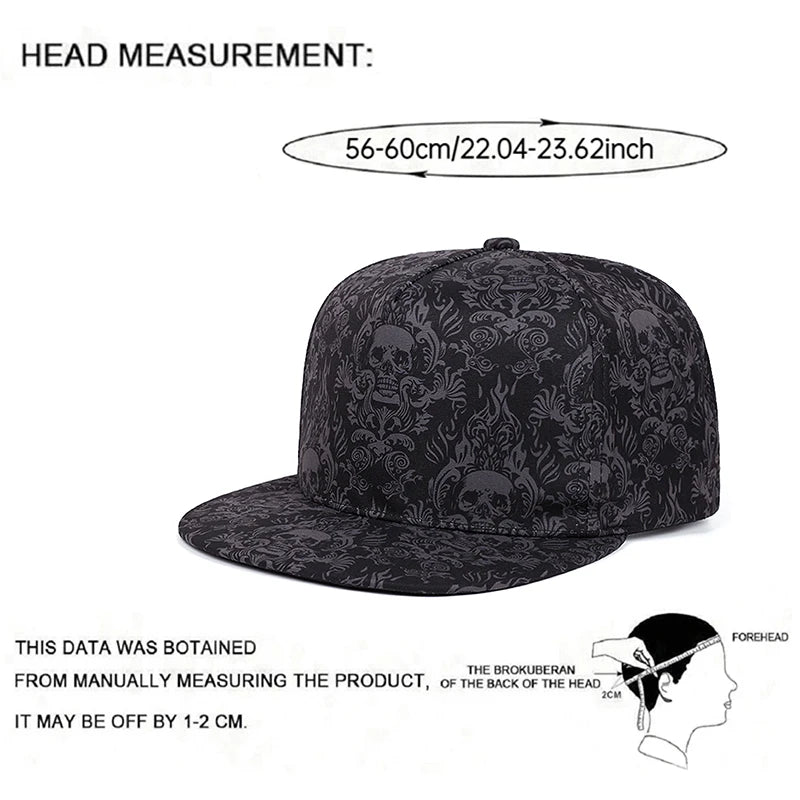 New Fashion Baseball Hat Full Skull Print Street Hip Hop Hat