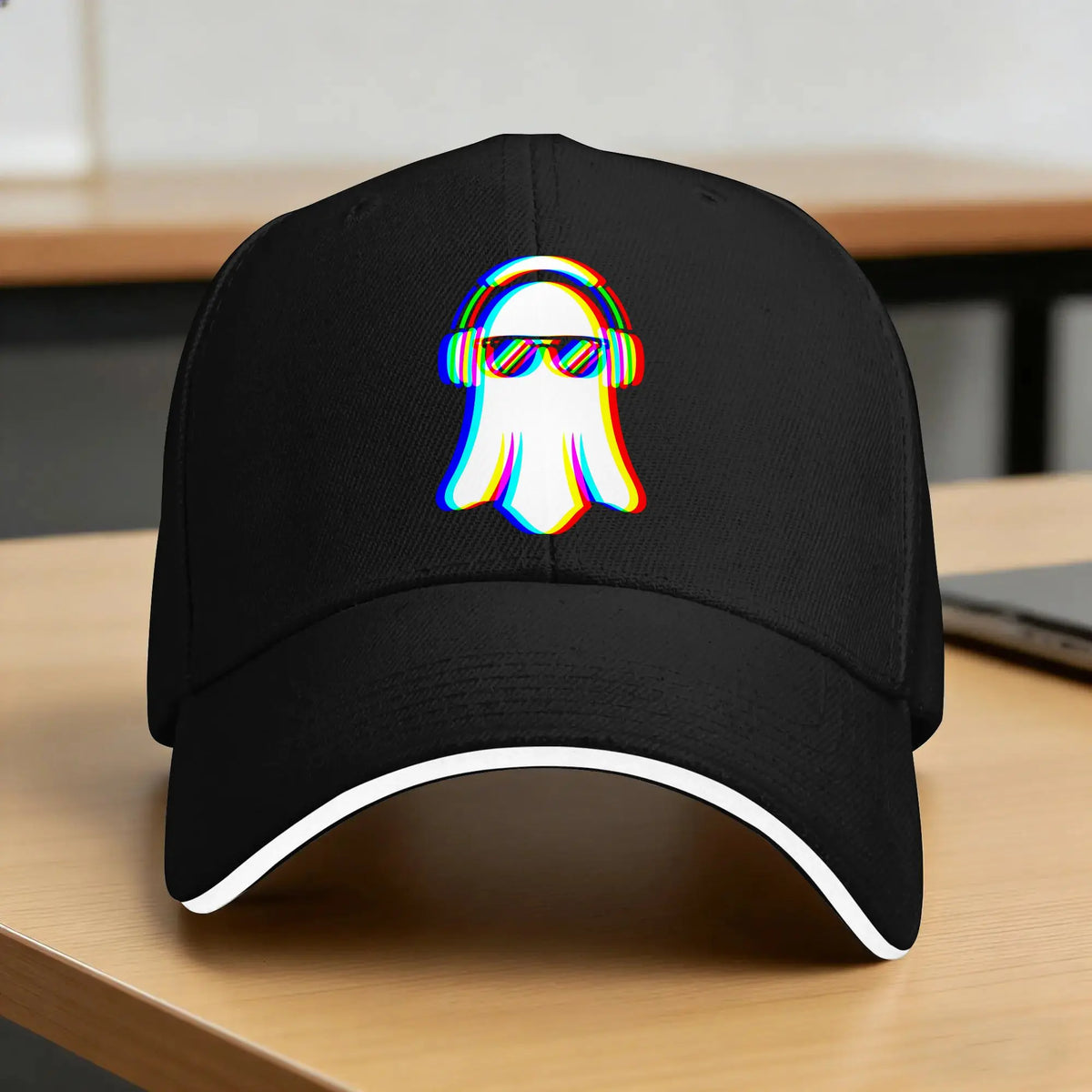 Future Ghost Halloween Trippy Vaporwave EDM Techno Rave Baseball Cap