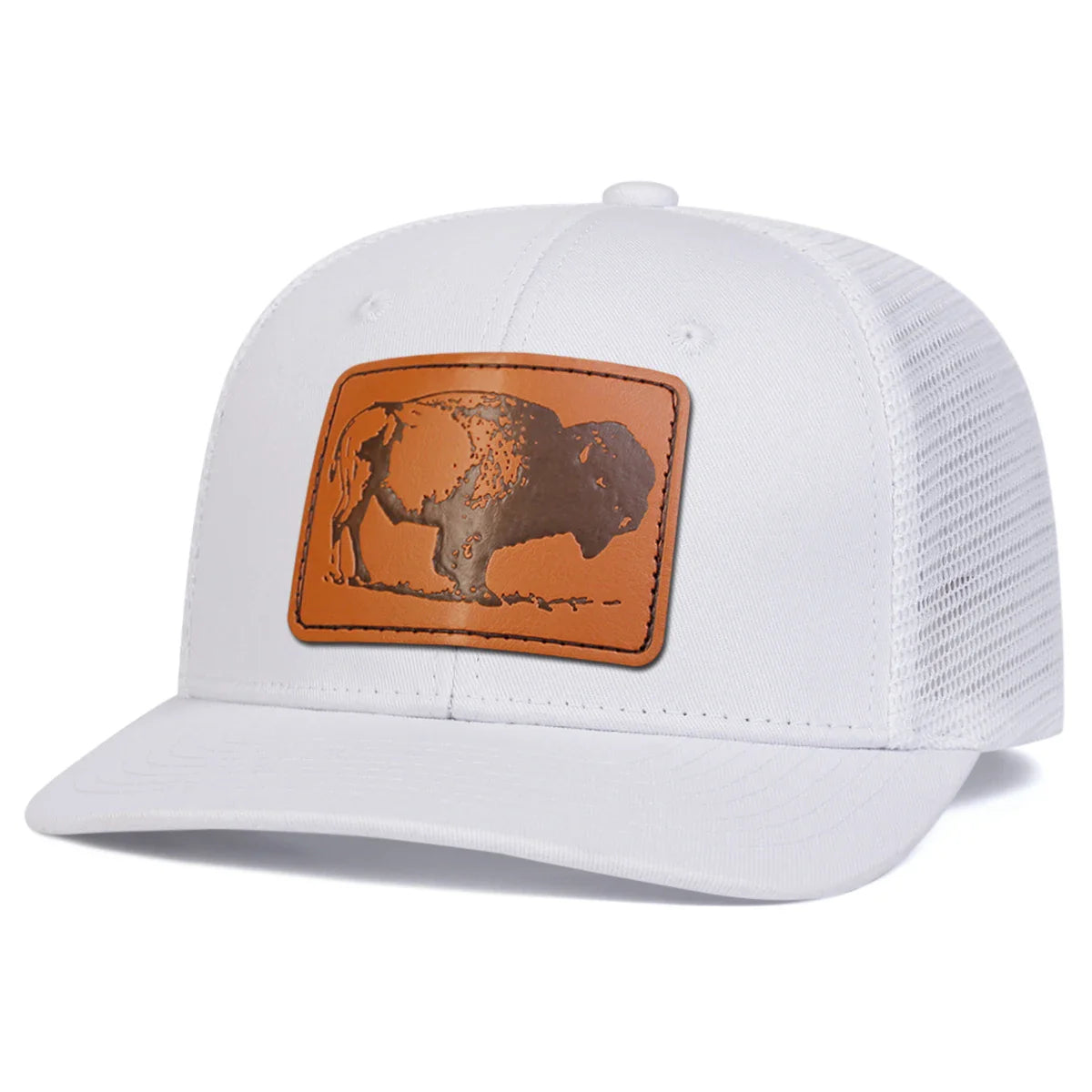 Unisex Yak Leather Label Baseball Net Caps