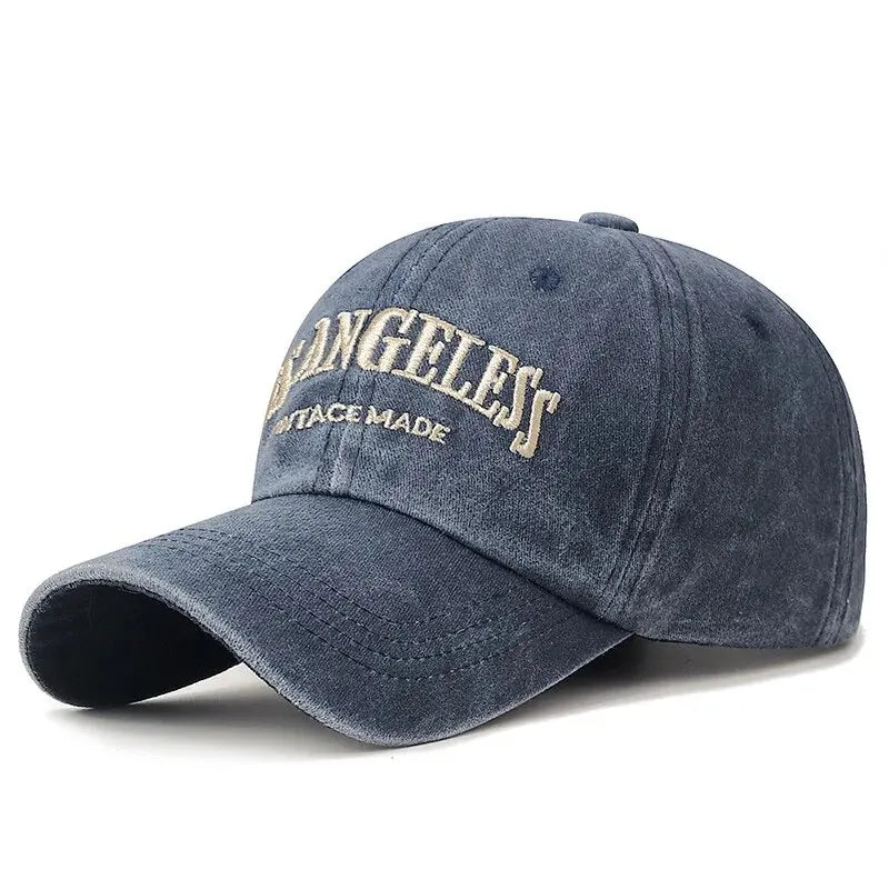 New Soft Top Washed Vintage Coated Cloth Cap Three-Dimensional Embroidery Sunhat Distressed White Baseball Cap