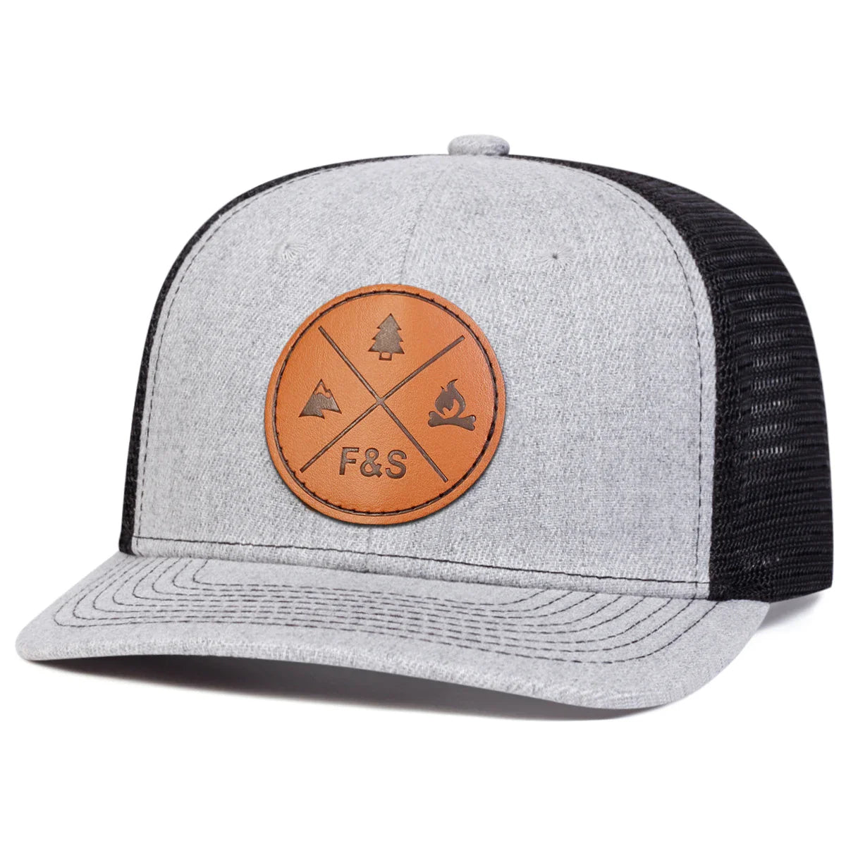 Unisex F&S Round Leather Label Baseball Net Caps